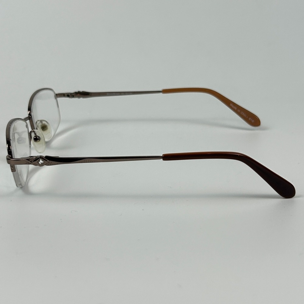 Fregossi 602 Unisex Eyeglasses Frame Shiny Brown Metal Half Rim 50-18-135 mm - Picture 3 of 9